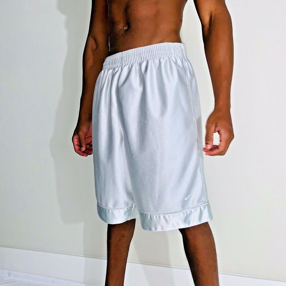 Nike Vintage Rare Dazzle Money Basketball Shorts Shiny Silver Medium